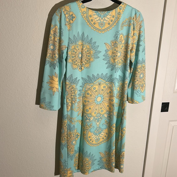 JB by JULIE BROWN Split Neck Sheath Dress Size Large FITS LIKE A MEDIUM - Picture 6 of 9